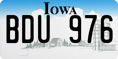 IA license plate BDU976