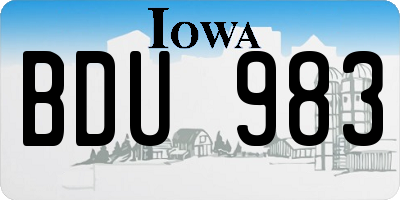 IA license plate BDU983