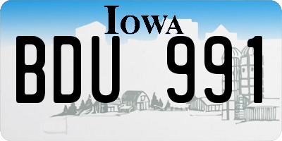 IA license plate BDU991