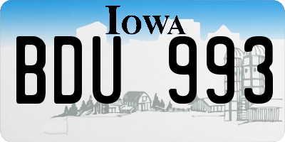 IA license plate BDU993