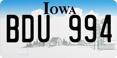 IA license plate BDU994