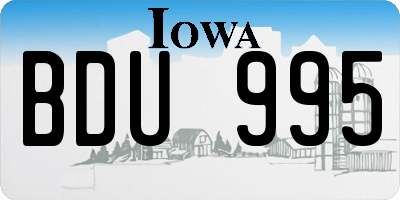 IA license plate BDU995