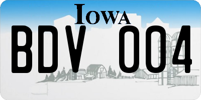 IA license plate BDV004