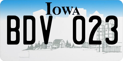 IA license plate BDV023