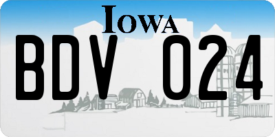 IA license plate BDV024