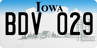 IA license plate BDV029