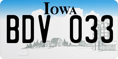 IA license plate BDV033
