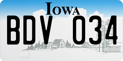IA license plate BDV034
