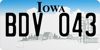 IA license plate BDV043