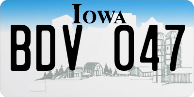 IA license plate BDV047