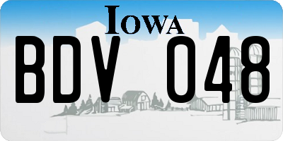 IA license plate BDV048