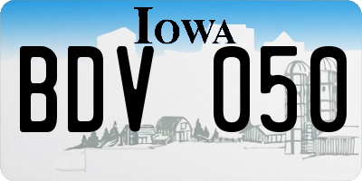 IA license plate BDV050