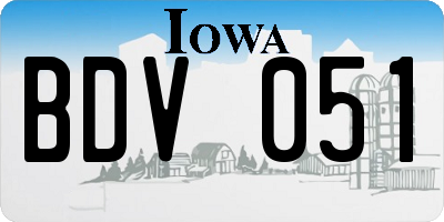 IA license plate BDV051