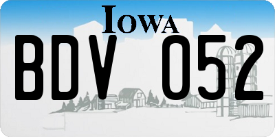 IA license plate BDV052