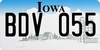 IA license plate BDV055