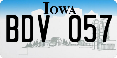 IA license plate BDV057