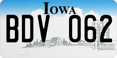 IA license plate BDV062