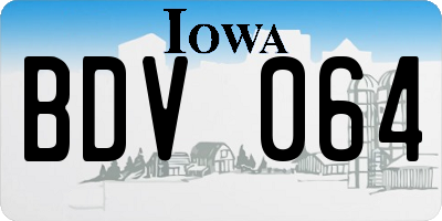 IA license plate BDV064