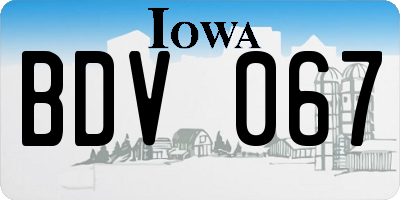 IA license plate BDV067