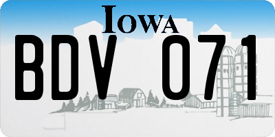 IA license plate BDV071