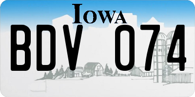 IA license plate BDV074