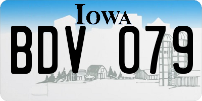 IA license plate BDV079