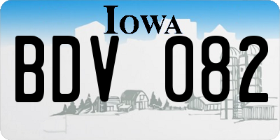 IA license plate BDV082