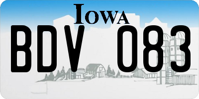 IA license plate BDV083