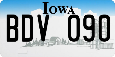 IA license plate BDV090