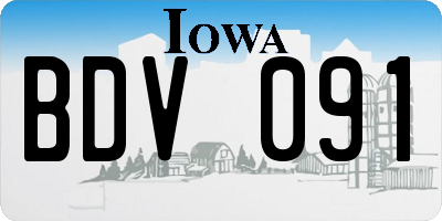 IA license plate BDV091