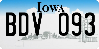 IA license plate BDV093