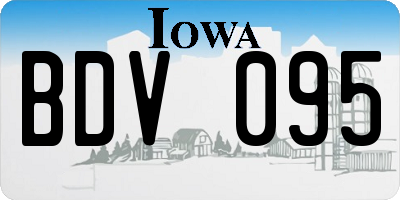 IA license plate BDV095