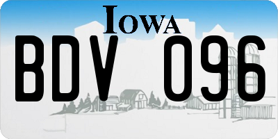 IA license plate BDV096