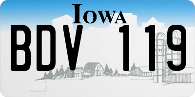 IA license plate BDV119