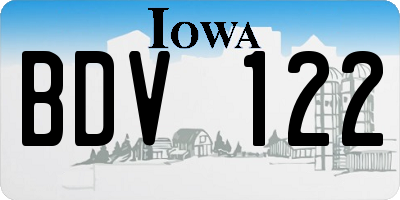 IA license plate BDV122