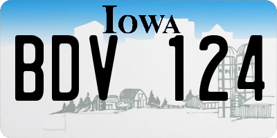 IA license plate BDV124