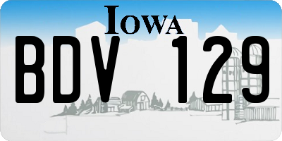 IA license plate BDV129
