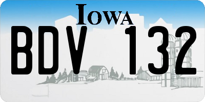 IA license plate BDV132
