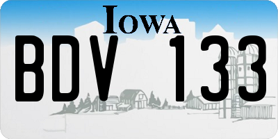 IA license plate BDV133