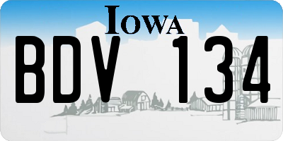 IA license plate BDV134
