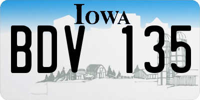 IA license plate BDV135