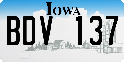 IA license plate BDV137