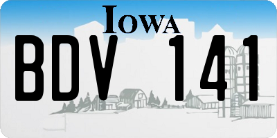 IA license plate BDV141