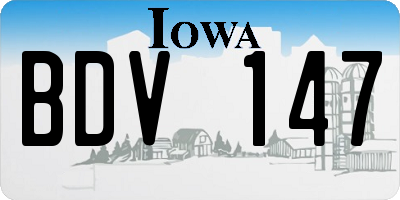 IA license plate BDV147