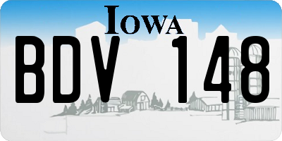 IA license plate BDV148