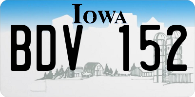 IA license plate BDV152