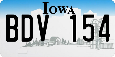 IA license plate BDV154