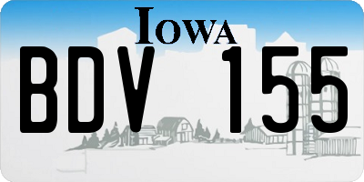 IA license plate BDV155
