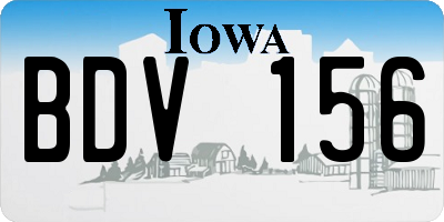 IA license plate BDV156