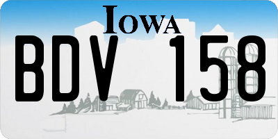 IA license plate BDV158